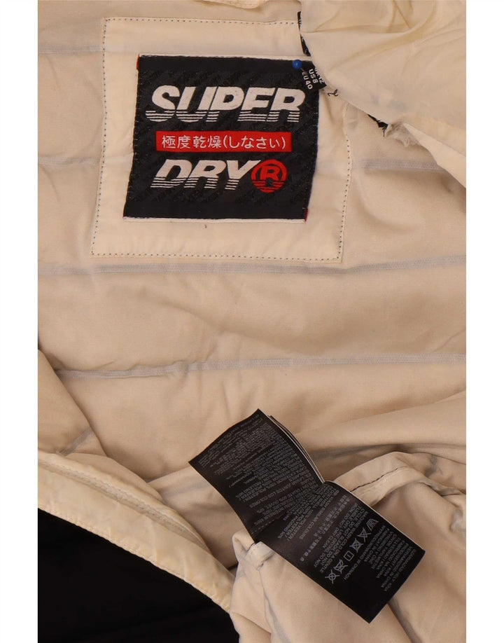 Giacca imbottita con cappuccio da donna Superdry UK 12 medio nero poliestere