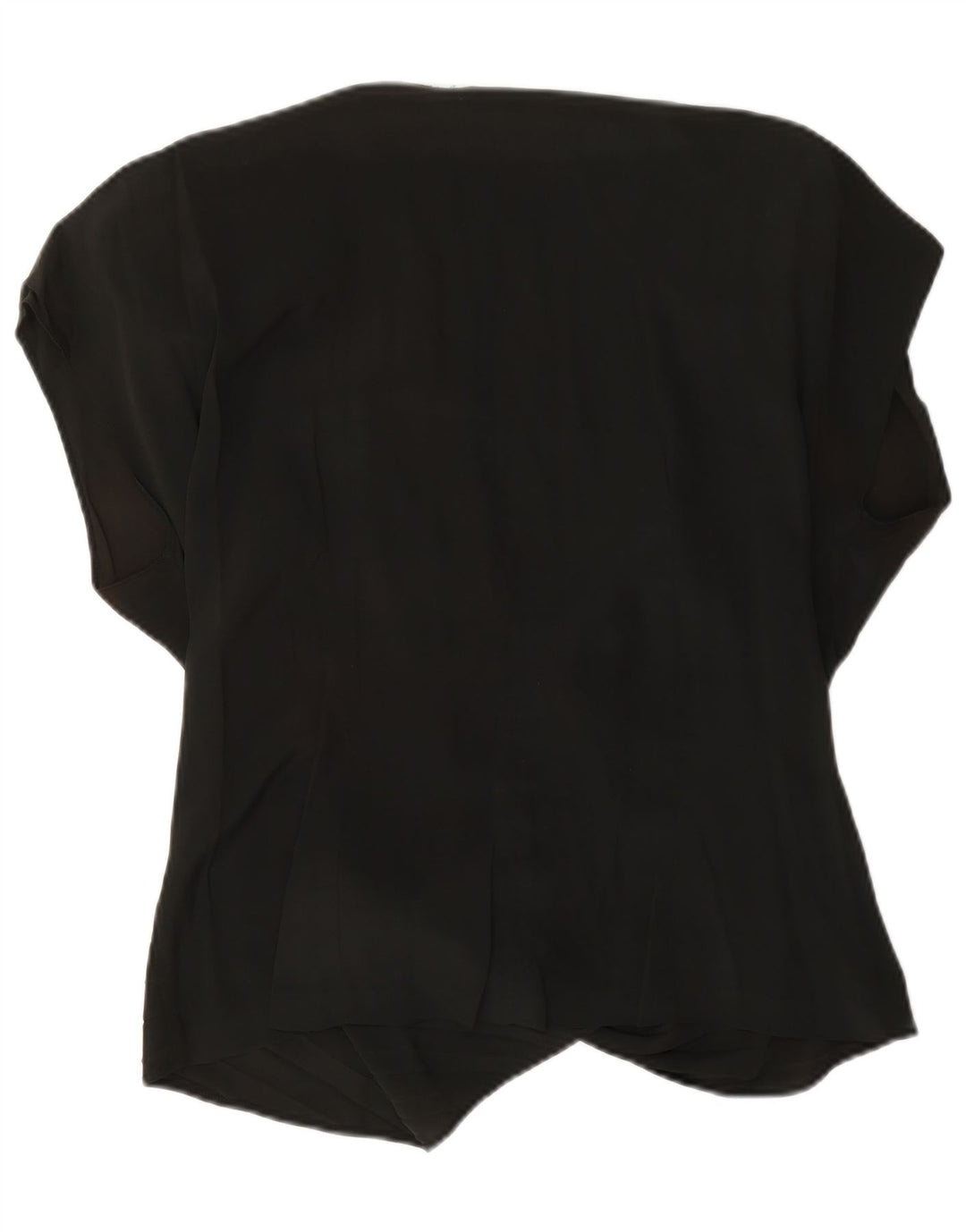 Camicetta avvolgente oversize da donna vintage top US 4 piccolo acetato nero