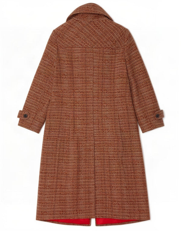 Aquascutum Cappotto doppiopetto da donna UK 12 Lana a righe marrone medio