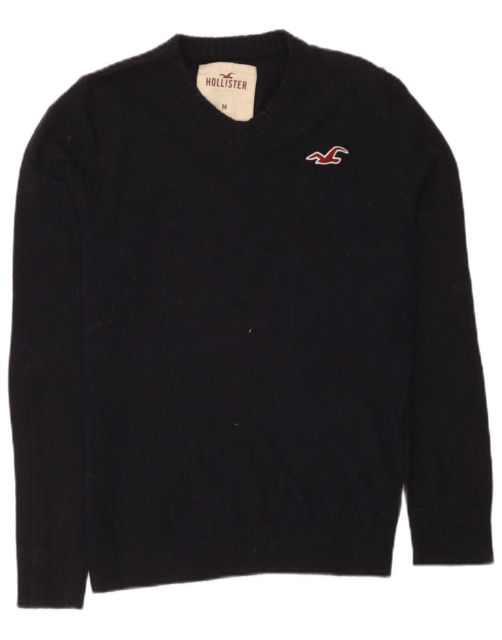 Maglione Hollister da uomo con scollo a V, cotone medio blu navy