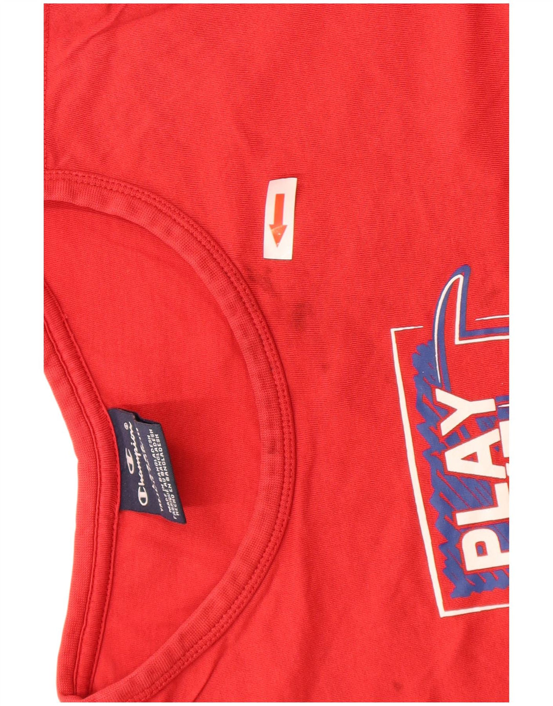 T-shirt grafica Champion da bambino, 11-12 anni, grande, in cotone rosso