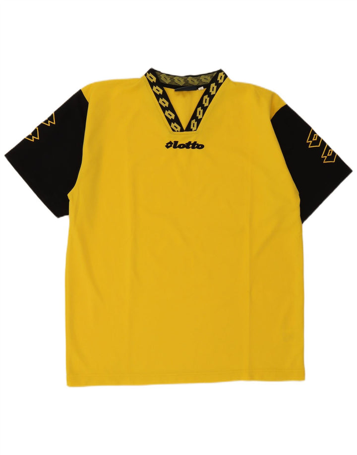 T-shirt grafica da uomo Lotto Top XL Poliestere color block giallo