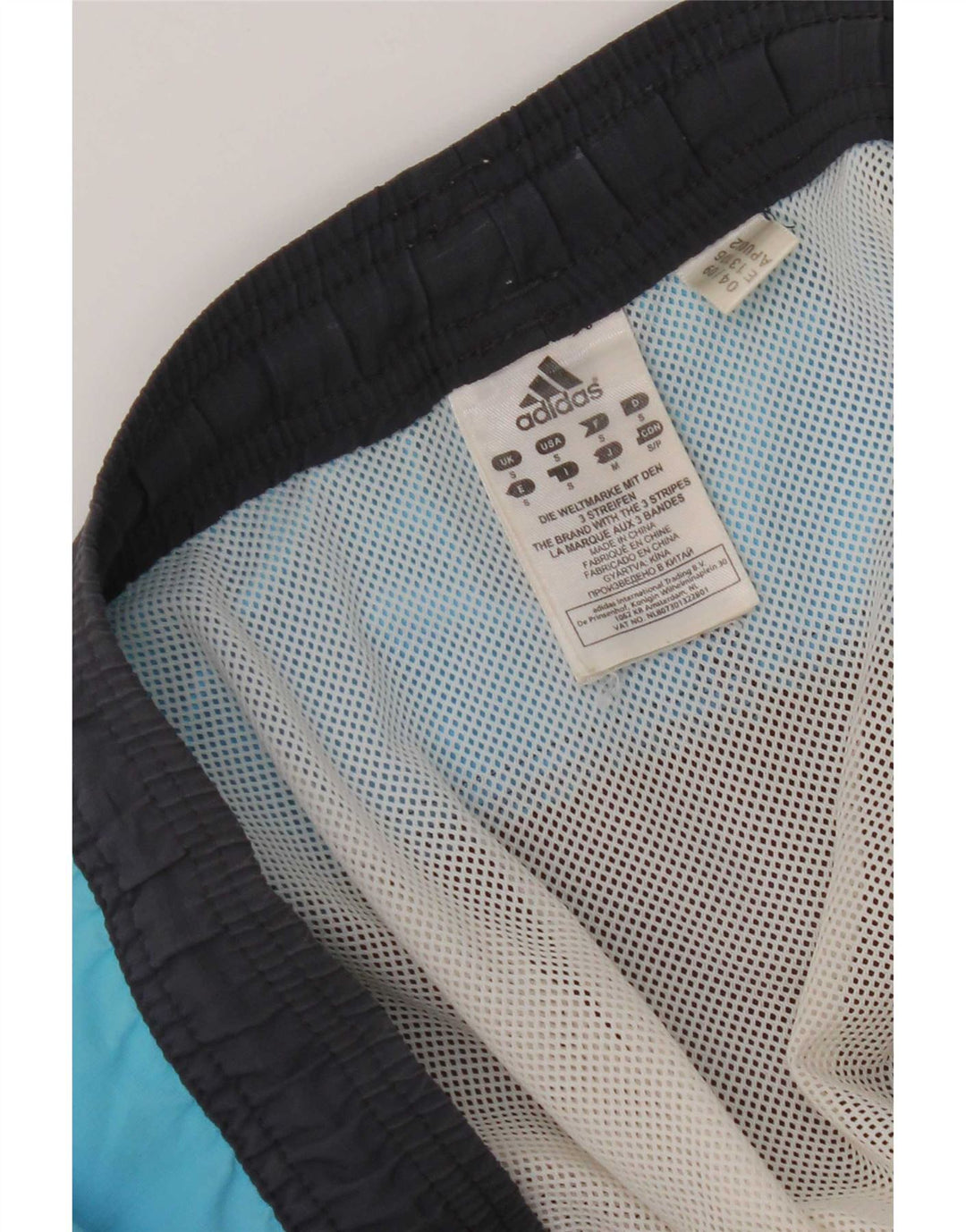 Pantaloncini da bagno Adidas Cargo da uomo piccoli in poliestere color block blu navy