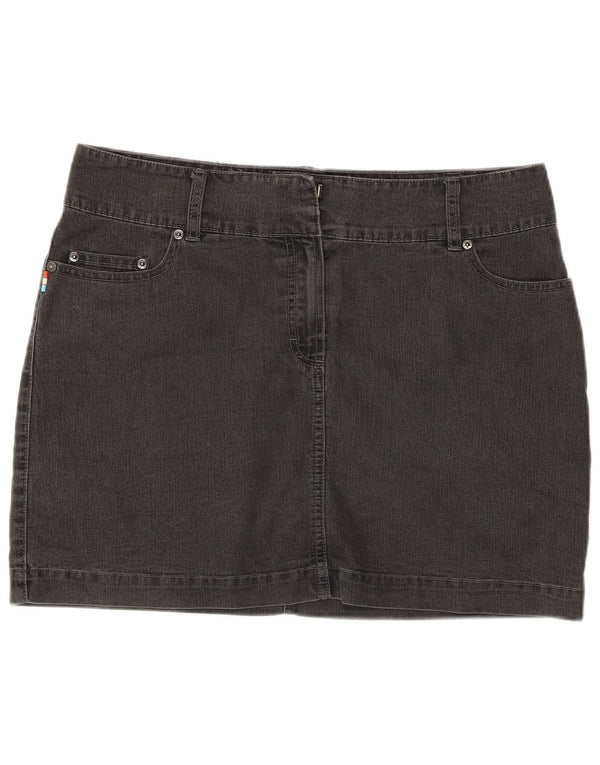 KOOKAI Womens Mini Denim Skirt IT 42 Medium W32 Grey Cotton