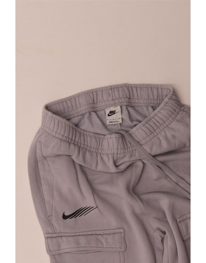 NIKE Pantaloni da tuta cargo con grafica da donna Joggers UK 10 Small Grigio