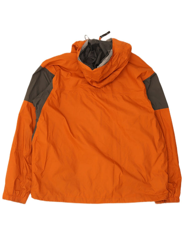 Giacca antipioggia da uomo con cappuccio Columbia UK 42 XL nylon color block arancione
