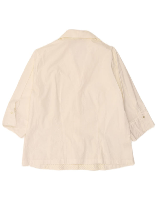 Naracamicie Camicia da donna con maniche a 3/4 US 7 Cotone a righe bianche medie