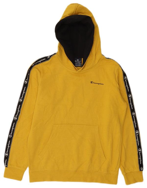 Felpa con cappuccio grafica Champion da ragazzo 13-14 anni XL Colorblock giallo