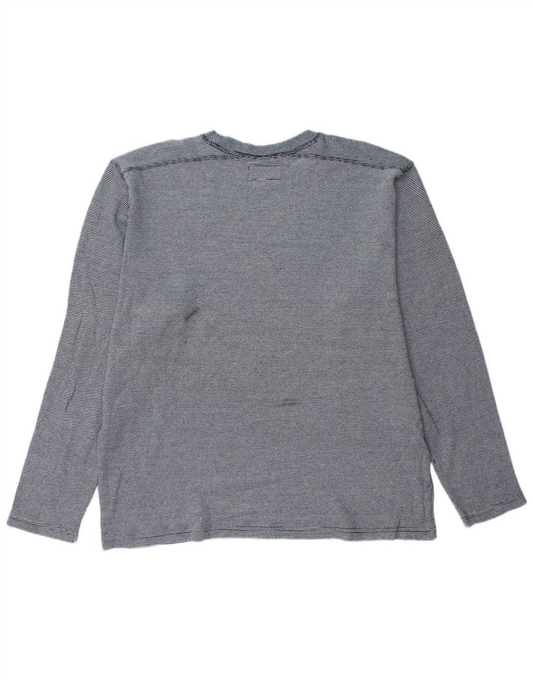 BONOBOS Top da uomo a maniche lunghe XL in cotone gessato blu