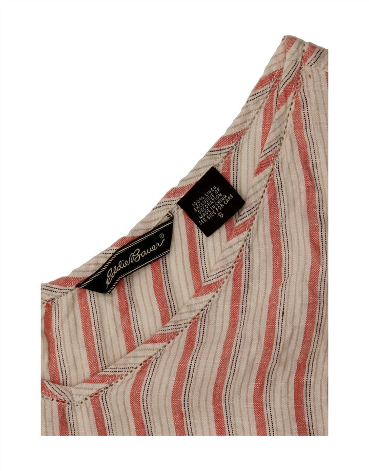 EDDIE BAUER Womens Crop Sleeveless Blouse Top UK 10 Small Red Striped Vintage Eddie Bauer and Second-Hand Eddie Bauer from Messina Hembry 