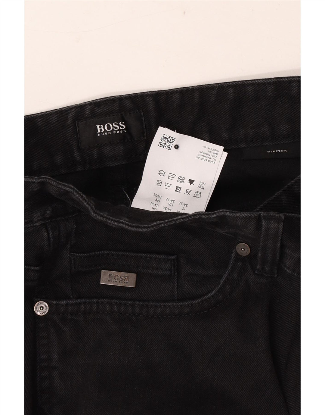 Jeans slim da uomo Hugo Boss W34 L32 cotone nero