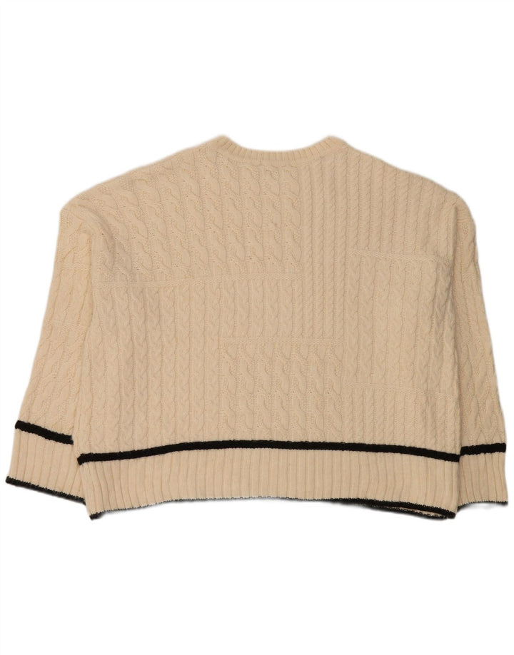 Maglione maglione girocollo oversize da donna Marks & Spencer UK 18 XL Bianco