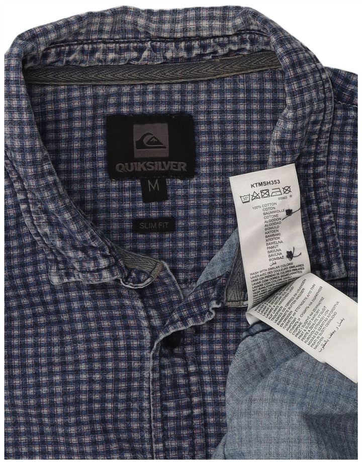 Camicia Quiksilver da uomo slim fit in cotone a quadri blu navy medio