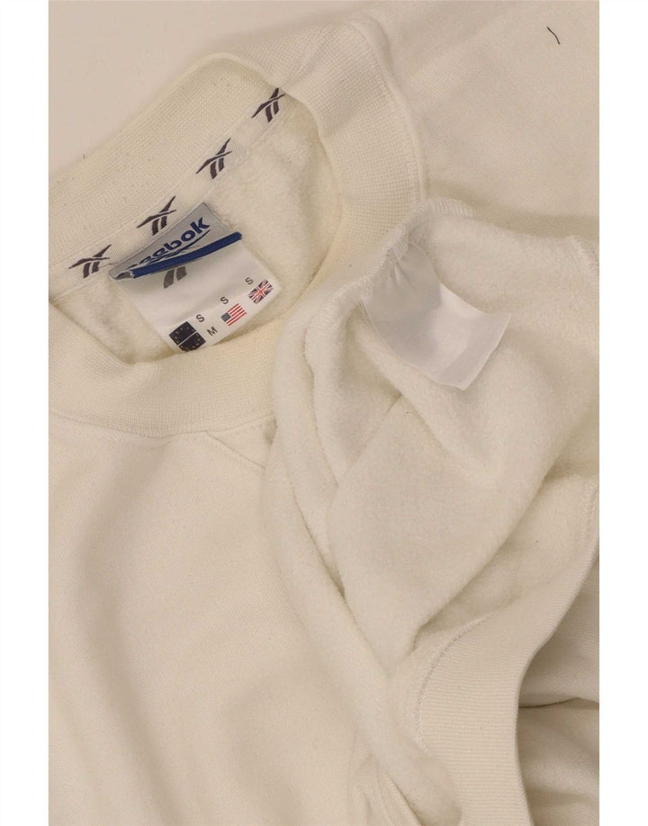 Felpa Reebok da uomo, maglione piccolo, cotone bianco