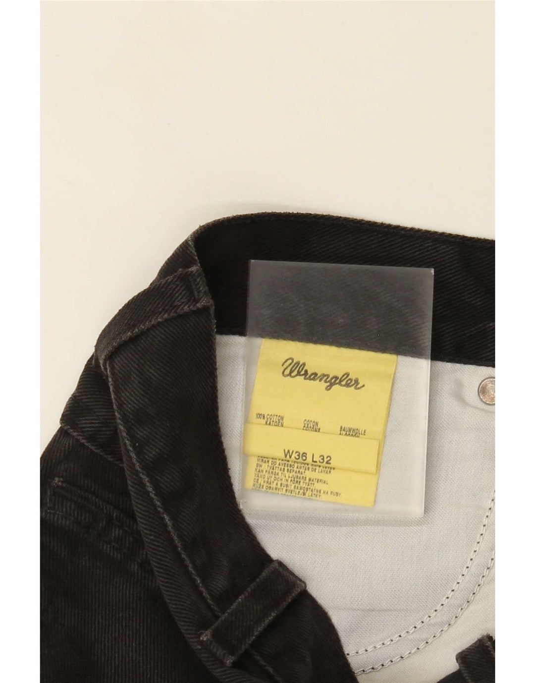 Jeans dritti da uomo Wrangler W36 L32 cotone nero