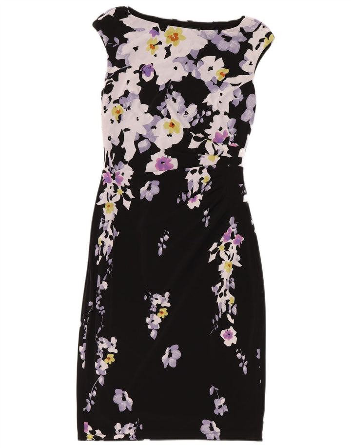 Abito tubino da donna Ralph Lauren US 4 piccolo poliestere floreale nero