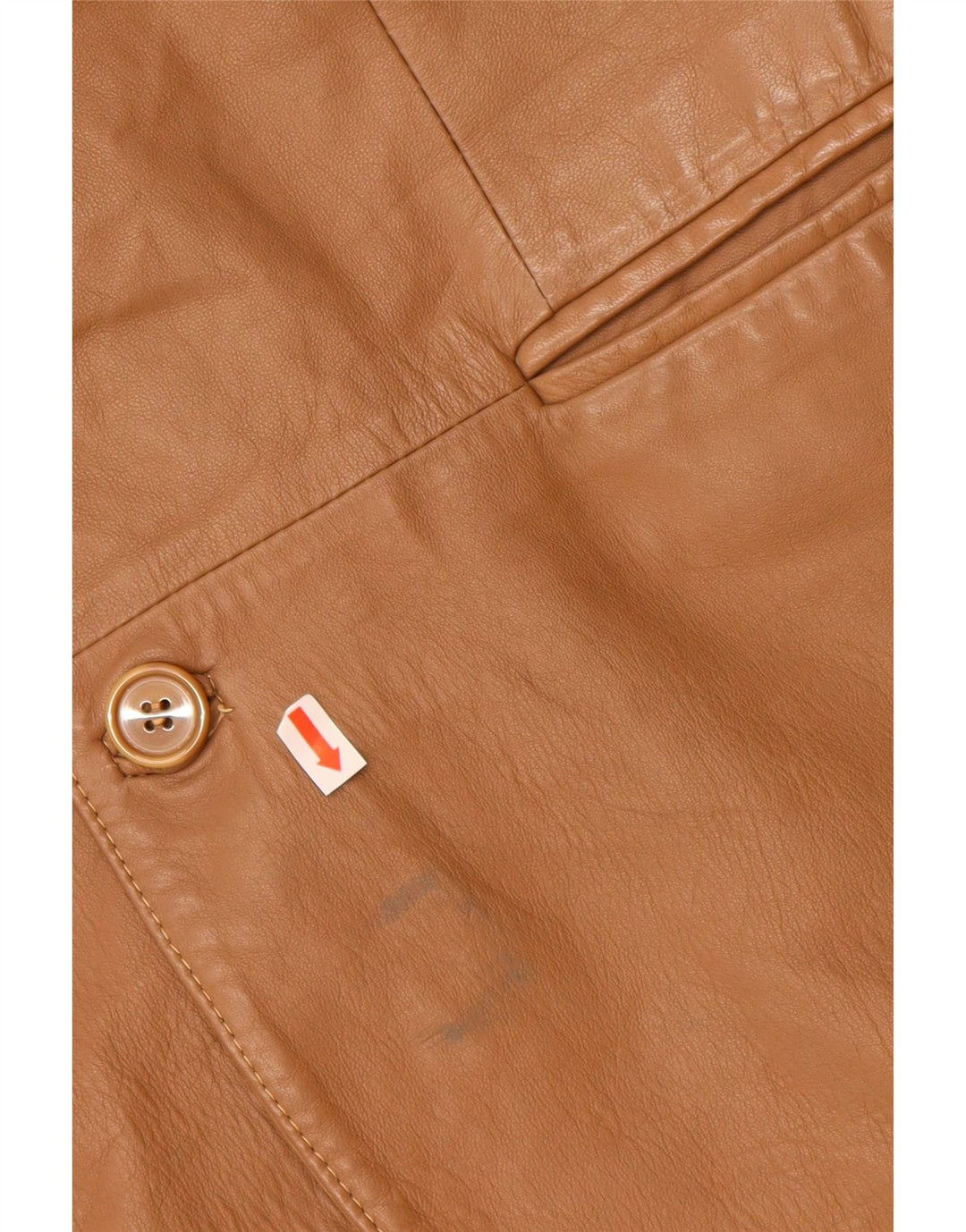 Giacca blazer in pelle da uomo a 2 bottoni VINTAGE IT 48 in pelle beige medio