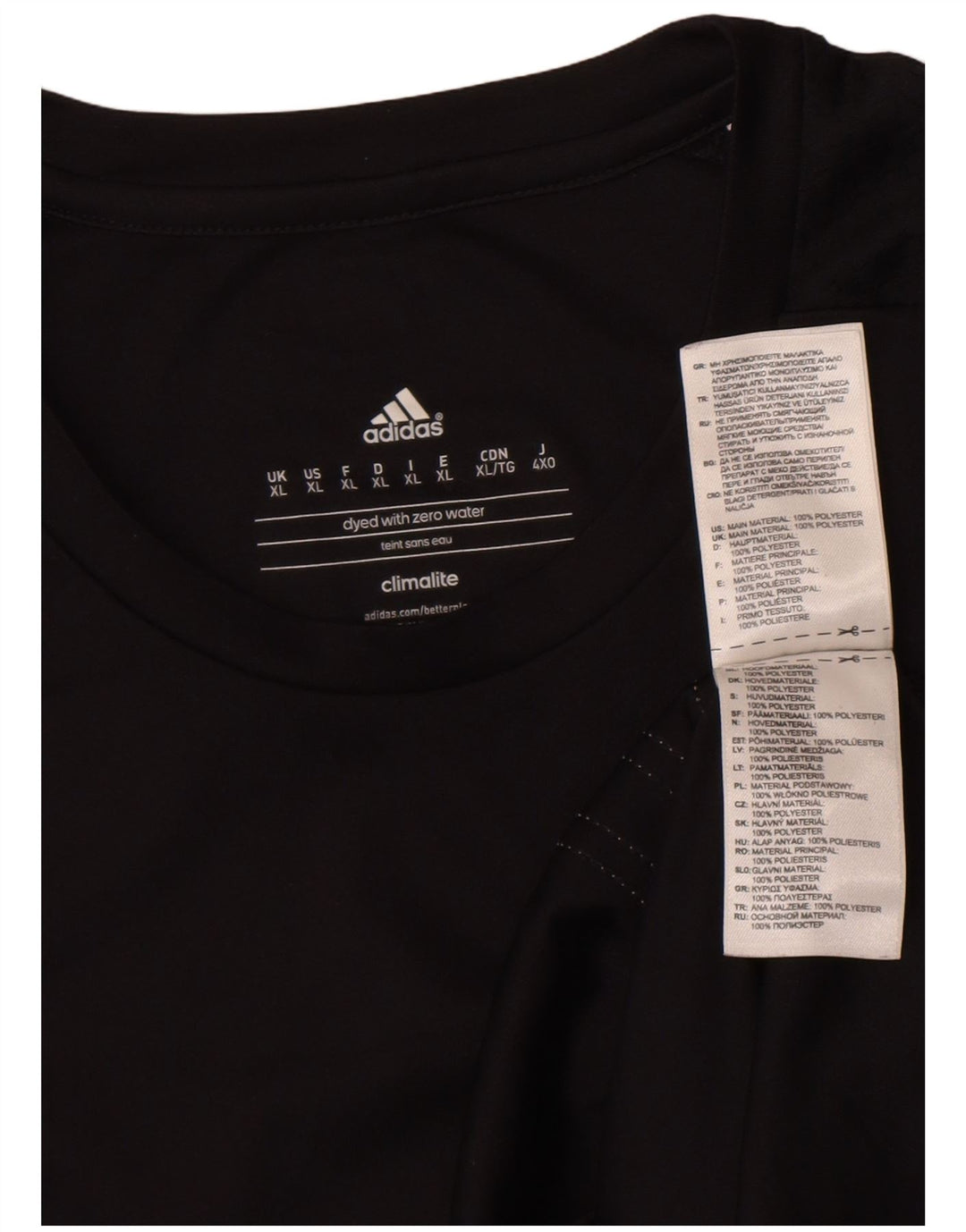 T-shirt Adidas Climalite da uomo Top XL poliestere nero