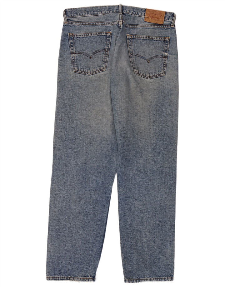 Jeans dritti invecchiati da uomo Levi's W36 L32 in cotone blu