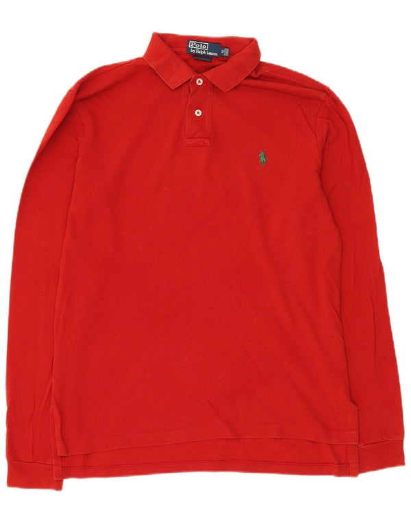 Polo Ralph Lauren Polo da uomo a maniche lunghe su misura in cotone rosso medio