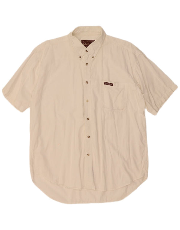 Camicia a maniche corte da uomo Marlboro Classics XL in cotone bianco