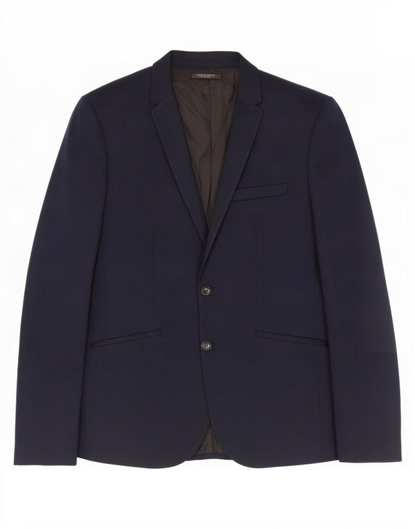 Giacca blazer da uomo a 2 bottoni Zara UK 42 XL cotone blu navy