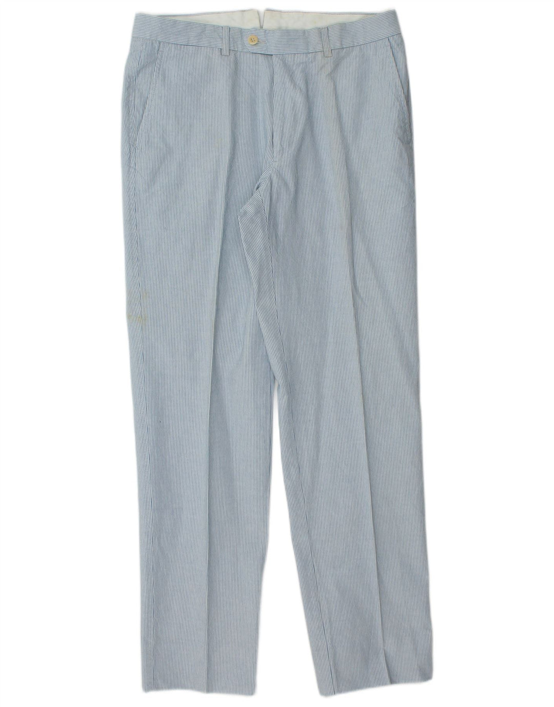 Pantaloni da Abito Dritti Uomo FAY IT 48 Medio W32 L31 Cotone Gessato Blu