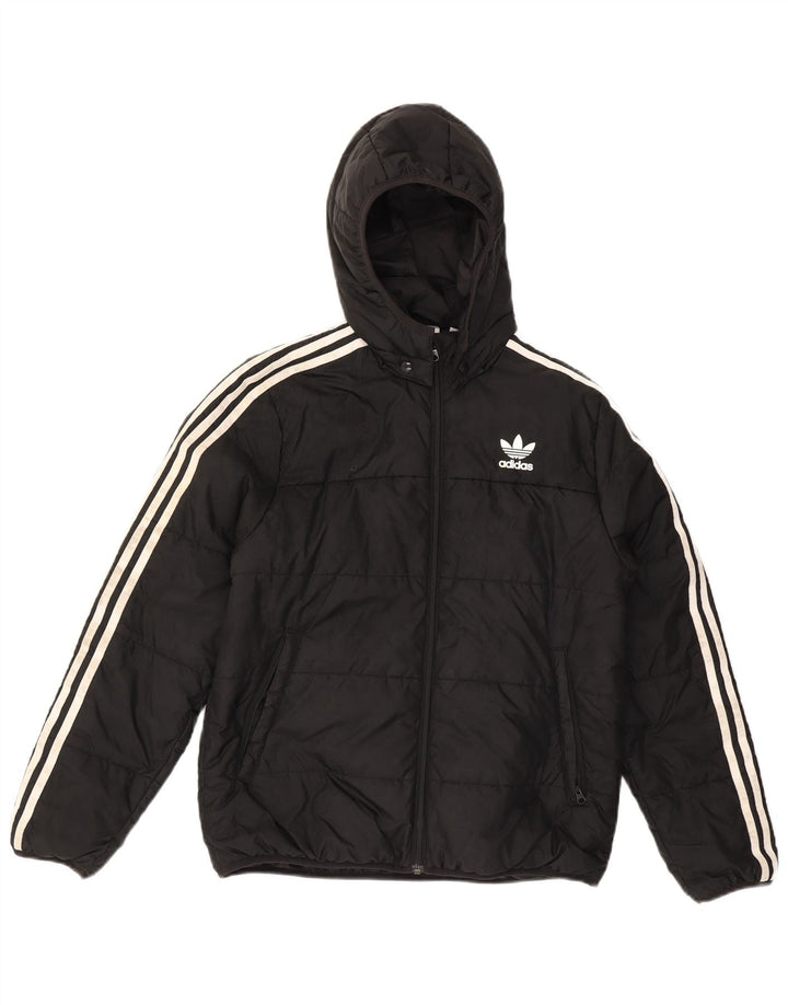 Giacca imbottita con cappuccio Adidas da ragazzo 13-14 anni in poliestere nero