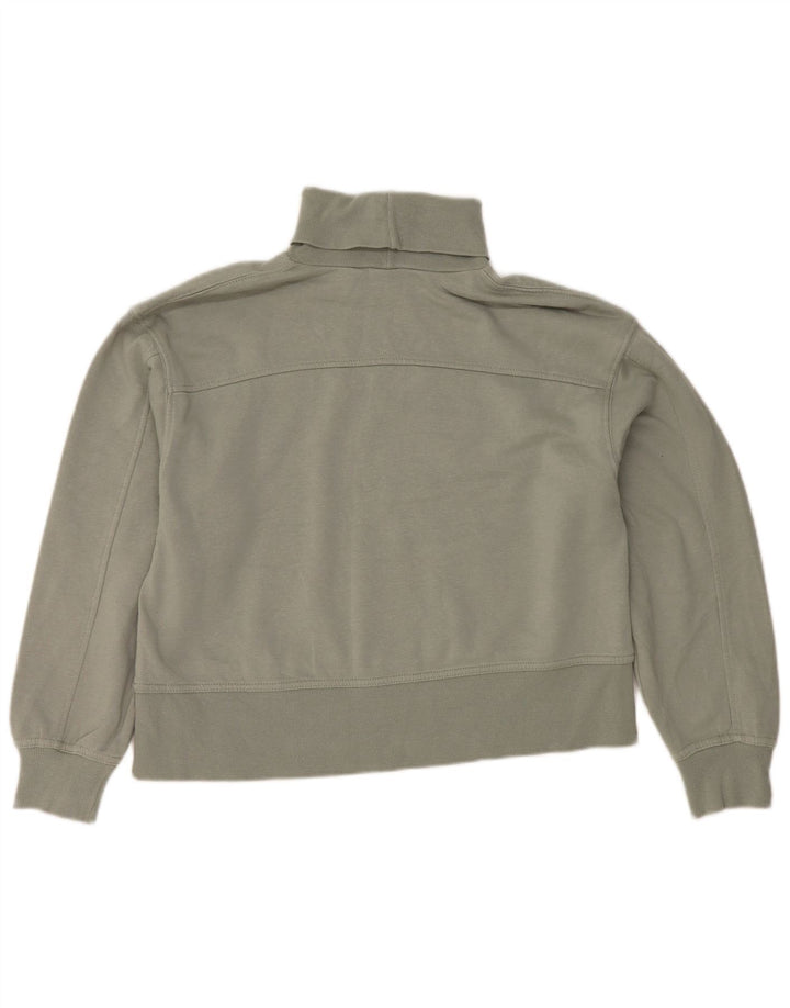 Felpa corta da donna Zara con collo alto, maglione UK 14, cotone verde medio