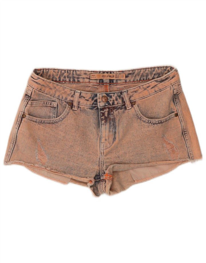 Pantaloni caldi in denim effetto invecchiato da donna Zara EU 40 medi W30 rosa