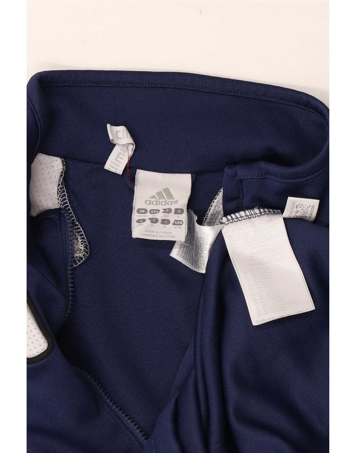 Top da tuta Adidas da uomo con grafica pullover UK 40/42 medio blu navy