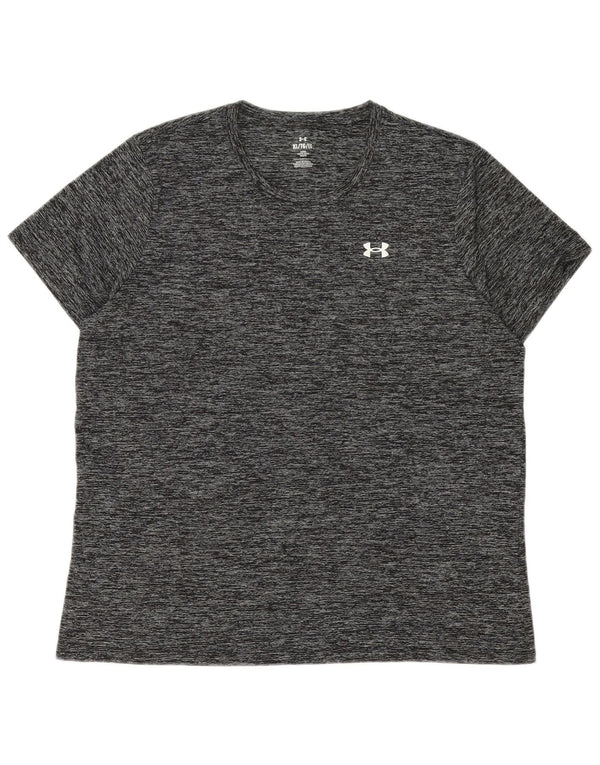 T-shirt da uomo Under Armour Top XL poliestere chiazzato grigio