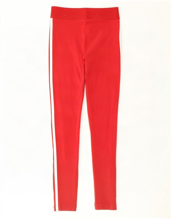Leggings Adidas Donna UK 4/6 XS Rosso Cotone