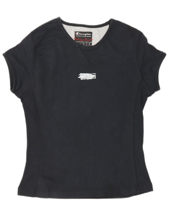 T-shirt CHAMPION da donna Heritage Classics UK 12 cotone nero medio