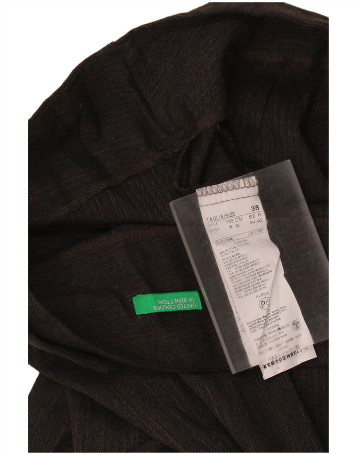 Pantaloni da abito bootcut da donna BENETTON IT 38 XS W26 L33 Marrone a righe