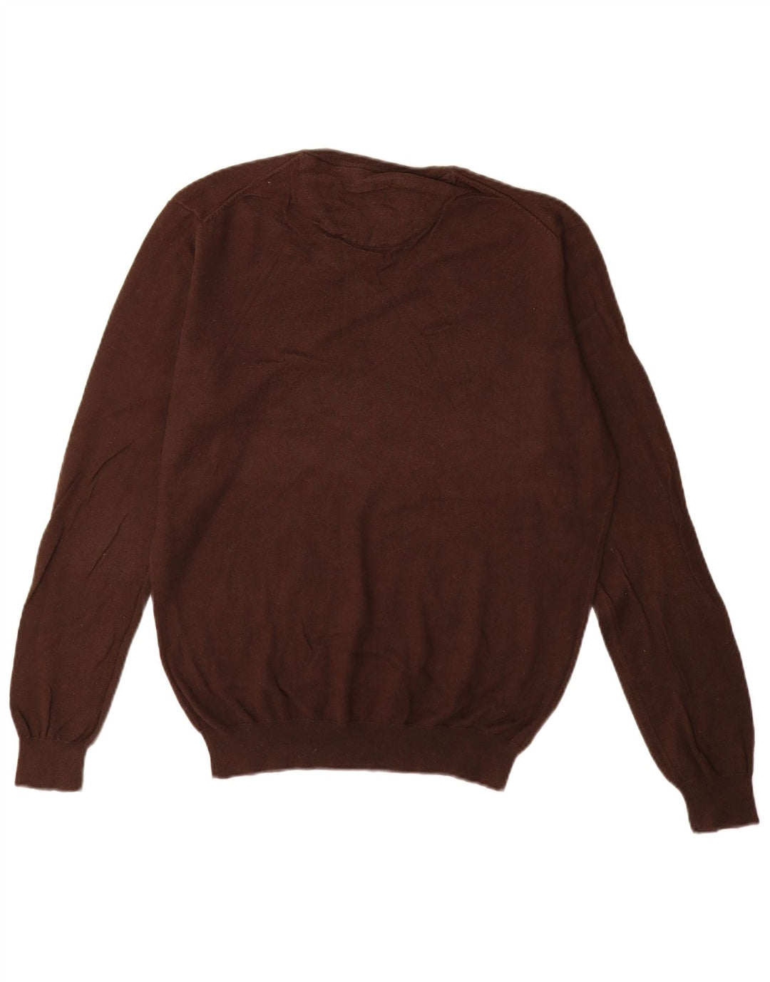 Massimo Dutti Maglione da uomo con scollo a V grande in cotone marrone