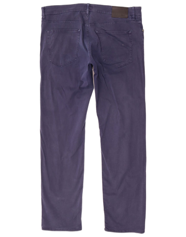 Pantaloni casual dritti da uomo Hugo Boss W36 L32 cotone blu navy