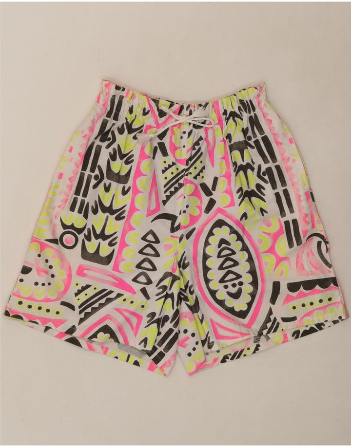 C&A Womens Casual Shorts EU 40 Medium W30 Multicoloured Geometric Cotton Vintage C&A and Second-Hand C&A from Messina Hembry 