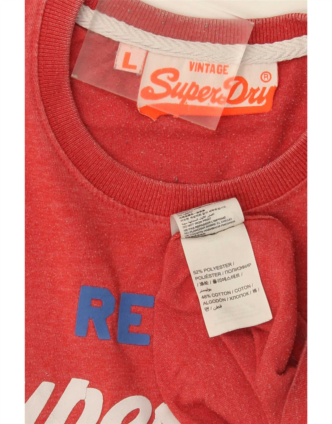 T-shirt grafica da uomo Superdry Top grande rosso in poliestere