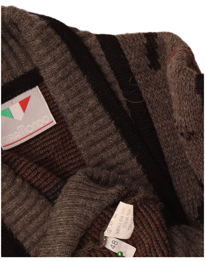 Maglione Cardigan Doppio Petto Uomo Giramondo IT 48 Grigio Medio Geometrico