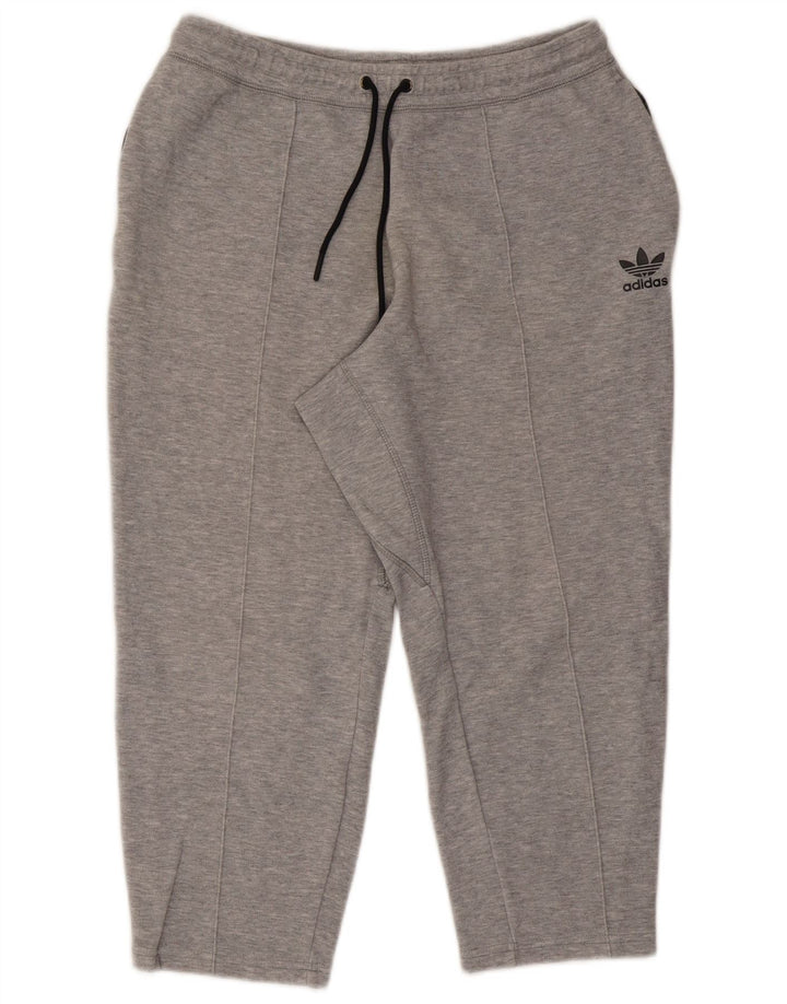 Pantaloni da tuta Adidas Capri da uomo in cotone chiazzato grigio medio