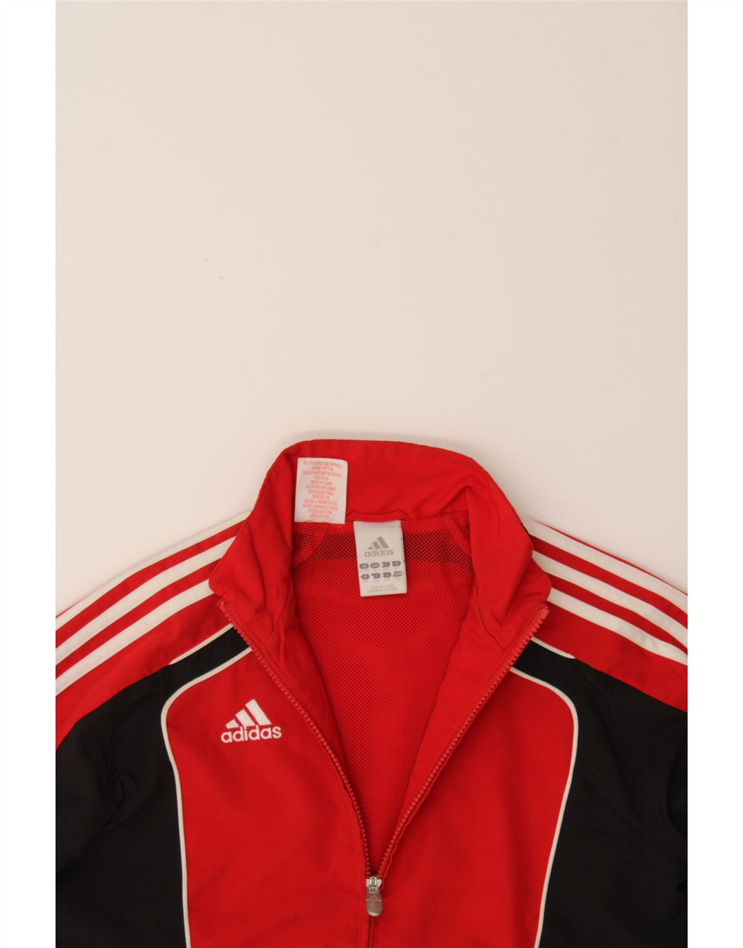 ADIDAS Boys Tracksuit Top Jacket 11-12 Years Red Colourblock Polyester Vintage Adidas and Second-Hand Adidas from Messina Hembry 