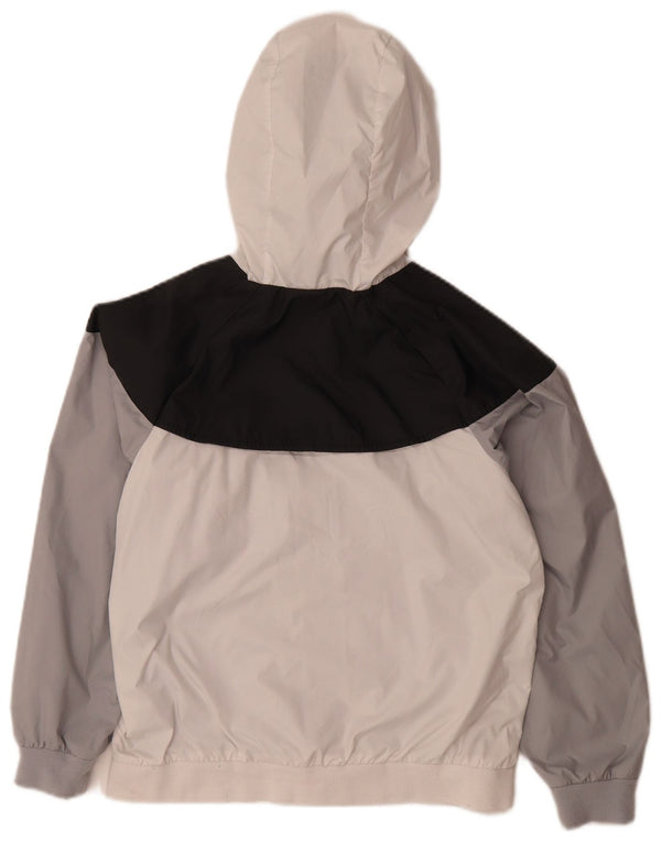 Giacca antipioggia con cappuccio Nike da bambino 12-13 anni Large in poliestere color block bianco