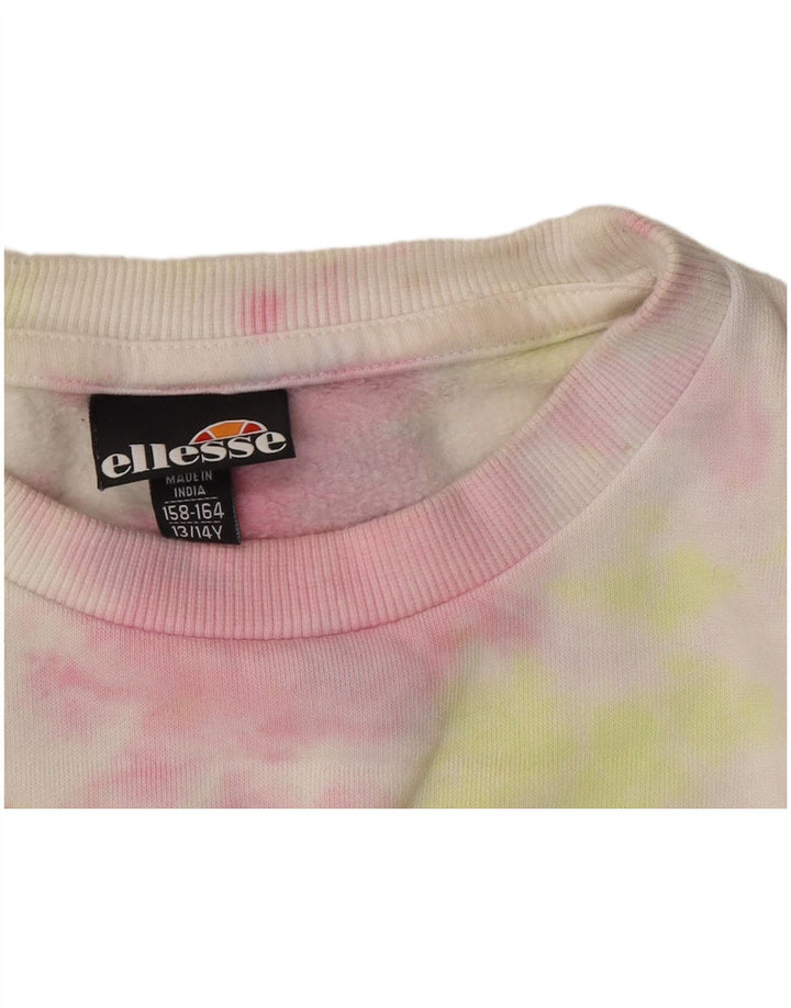 ELLESSE Girls Graphic Sweatshirt Jumper 13-14 Years Multicoloured Tie Dye