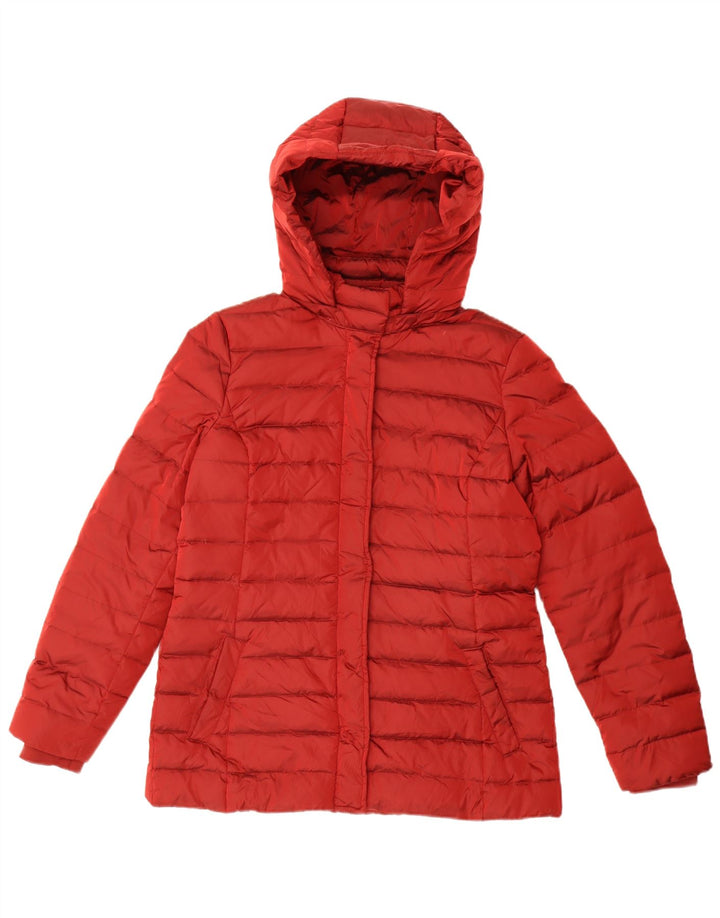 Giacca imbottita con cappuccio da donna Sisley UK 12 media rossa