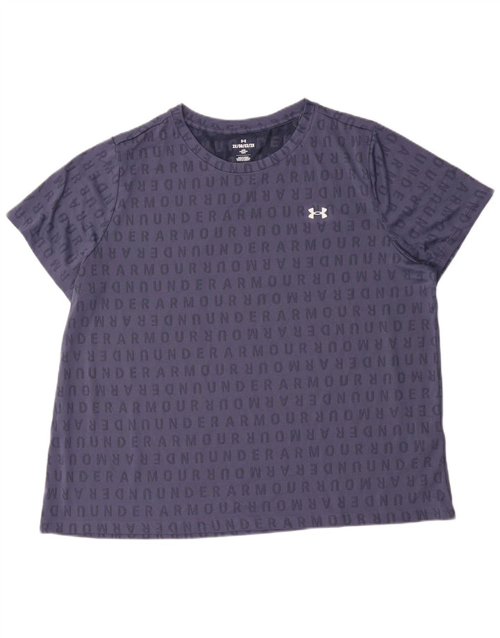 Maglietta grafica da uomo Under Armour Top 2XL poliestere blu navy