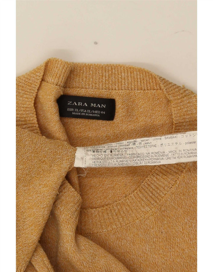 Maglione maglione girocollo da uomo Zara XL in cotone marrone