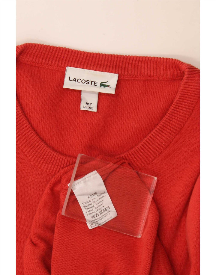 Maglione maglione girocollo da uomo Lacoste taglia 7 2XL cotone rosso