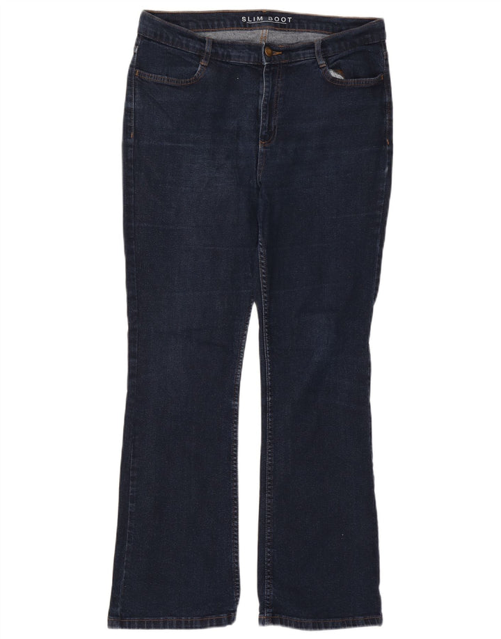 Jeans bootcut slim da donna Marks & Spencer UK 14 Large W32 L29 Blu navy