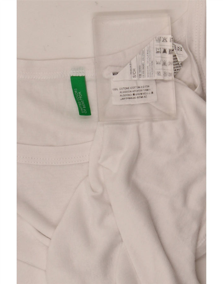 Top da donna Benetton Cami Top UK 10 piccolo cotone bianco